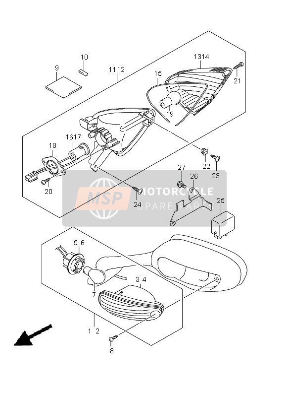 Suzuki GSX-R750 2009 Turn Signal Lamp for a 2009 Suzuki GSX-R750