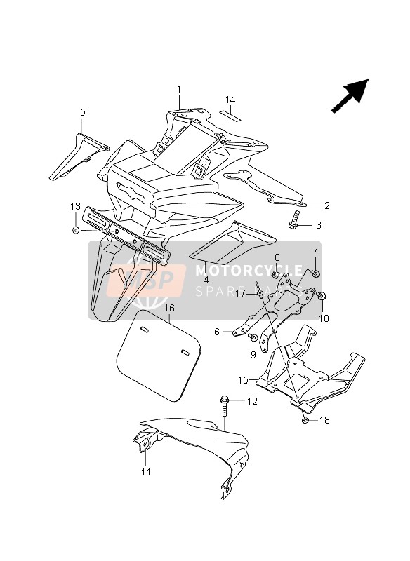 Suzuki GSX-R750 2009 Rear Fender Lower for a 2009 Suzuki GSX-R750