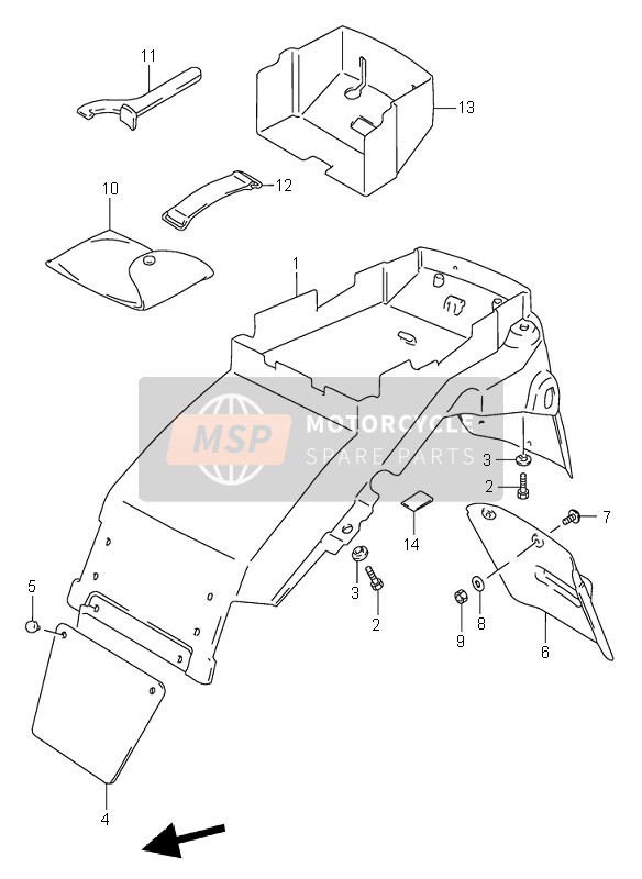 Suzuki RF600R 1996 Garde-boue arrière pour un 1996 Suzuki RF600R