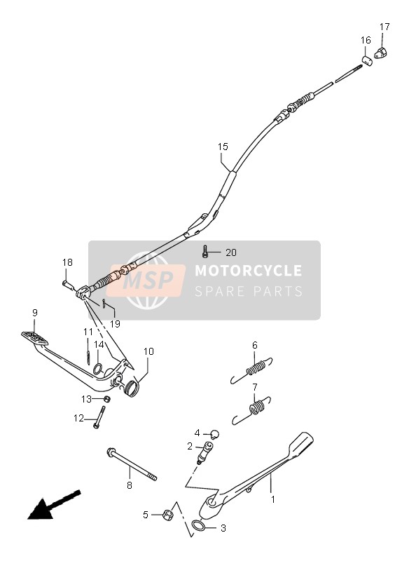 Suzuki LS650 SAVAGE 1998 Supporter & Frein arriere pour un 1998 Suzuki LS650 SAVAGE