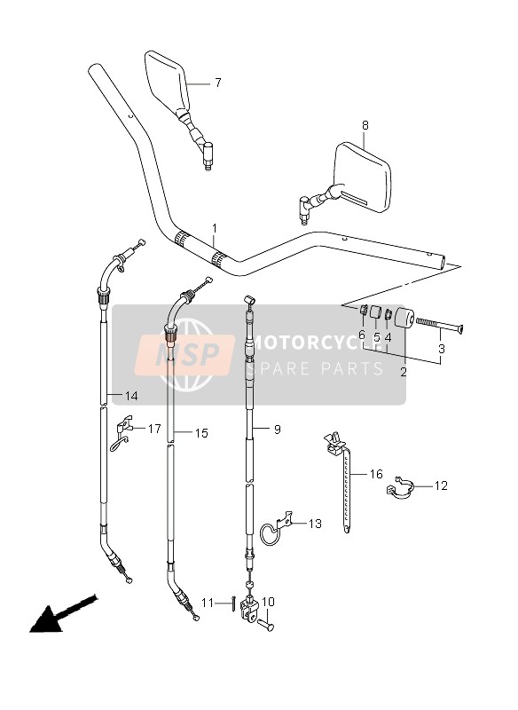 Suzuki RV125 VANVAN 2009 Handlebar for a 2009 Suzuki RV125 VANVAN