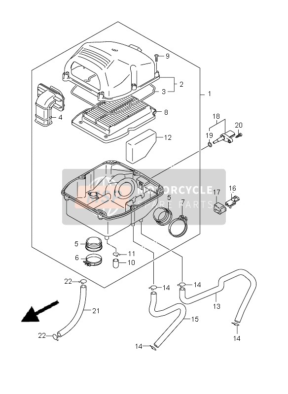 Suzuki SV650(N)(S)(NA)(SA) 2009 Purificateur d'air pour un 2009 Suzuki SV650(N)(S)(NA)(SA)