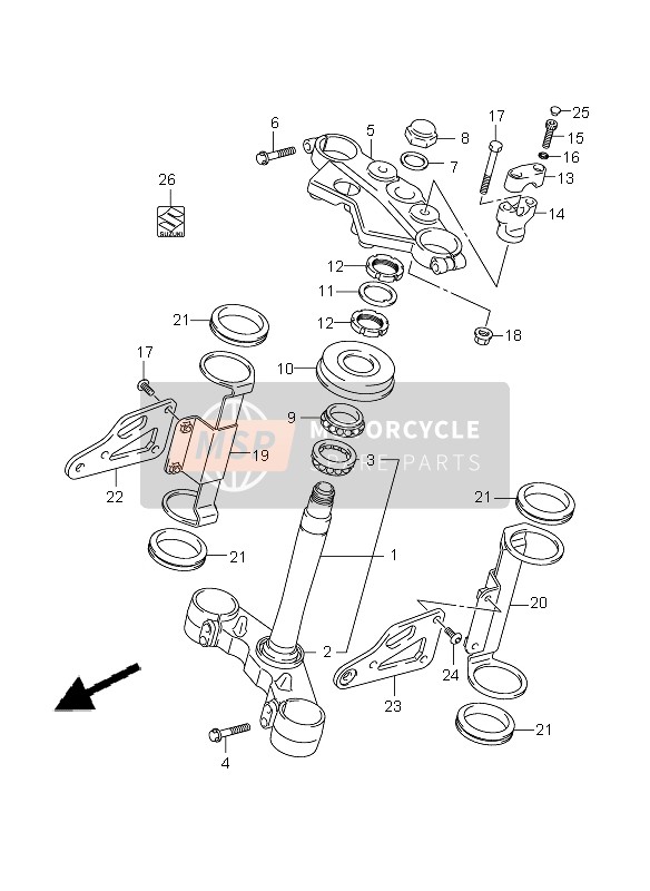 Suzuki SV650(N)(S)(NA)(SA) 2009 Piantone dello sterzo (SV650-U-A-UA) per un 2009 Suzuki SV650(N)(S)(NA)(SA)