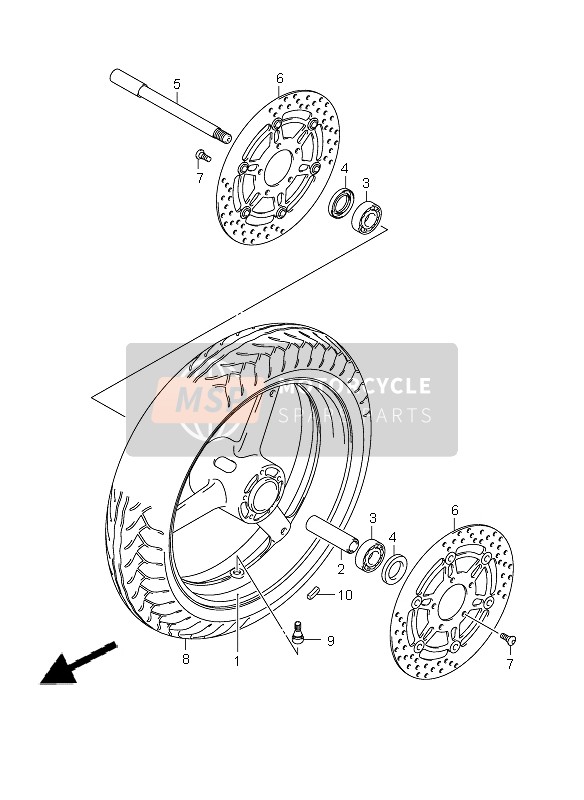 Suzuki SV650(N)(S)(NA)(SA) 2009 VORDERRAD (SV650-U-S-SU) für ein 2009 Suzuki SV650(N)(S)(NA)(SA)