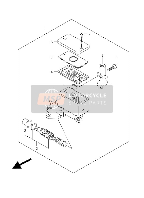 Suzuki SV650(N)(S)(NA)(SA) 2009 Hoofdremcilinder voor (SV650A-UA) voor een 2009 Suzuki SV650(N)(S)(NA)(SA)