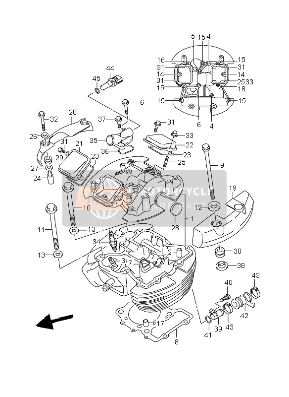 Suzuki C800 (VL800) 2009 Front Cylinder Head for a 2009 Suzuki C800 (VL800)