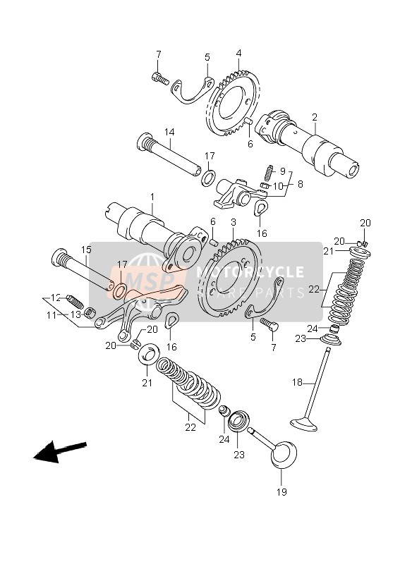 Suzuki C800 (VL800) 2009 Arbre À Cames & Soupape pour un 2009 Suzuki C800 (VL800)