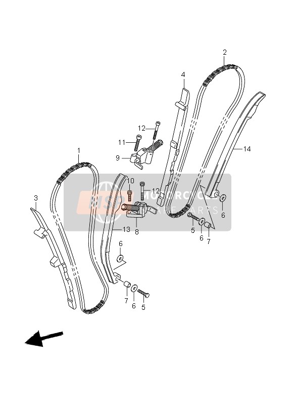 Suzuki C800 (VL800) 2009 Cam Chain for a 2009 Suzuki C800 (VL800)