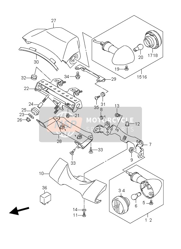 3560338AB4, Lamp Assy,Rear, Suzuki, 1