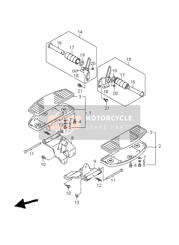 Suzuki C800 (VL800) 2009 Footrest for a 2009 Suzuki C800 (VL800)