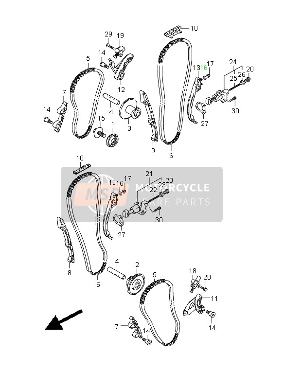 Suzuki C1800R (VLR1800) 2009 Catena a camme per un 2009 Suzuki C1800R (VLR1800)