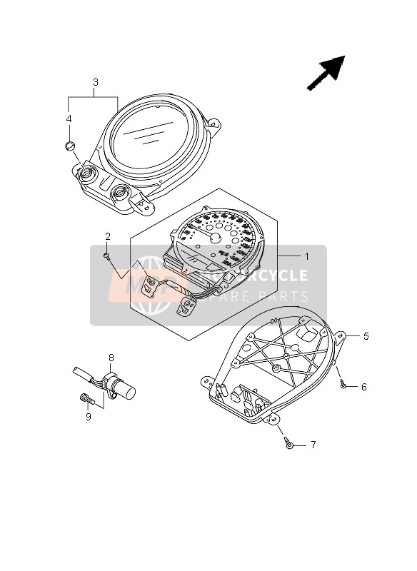 Suzuki C1800R (VLR1800) 2009 Speedometer (VLR1800-UF) for a 2009 Suzuki C1800R (VLR1800)