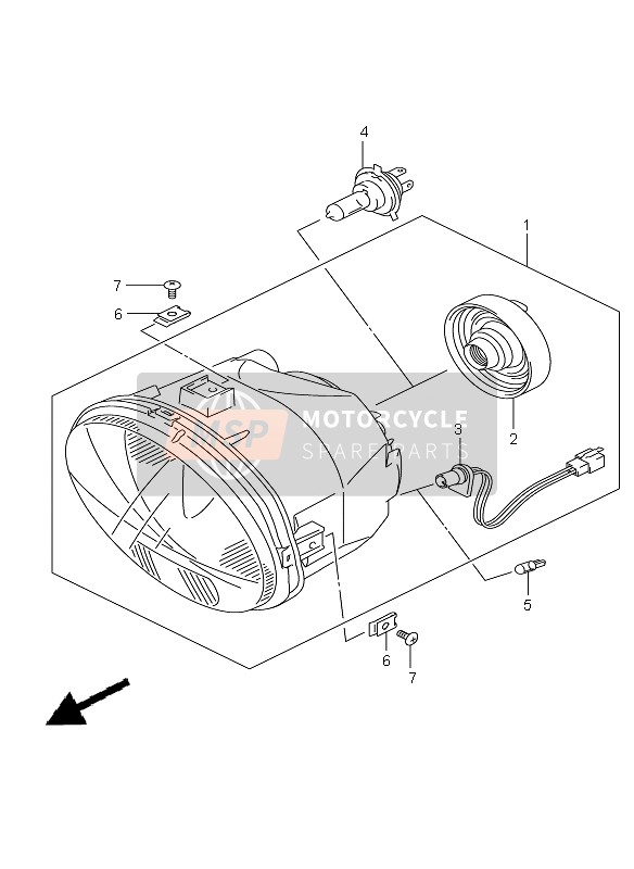 Suzuki C1800R (VLR1800) 2009 Lampe frontale pour un 2009 Suzuki C1800R (VLR1800)