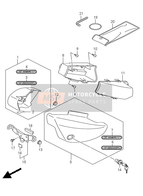 6813122H11, Emblema VLR1800/K8, Suzuki, 0