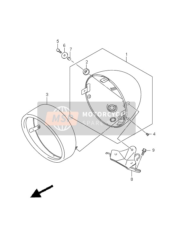 Suzuki C1800R (VLR1800) 2009 Headlamp Housing for a 2009 Suzuki C1800R (VLR1800)