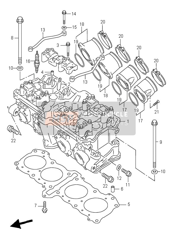 Suzuki RF900R 1996 Cilinderkop voor een 1996 Suzuki RF900R