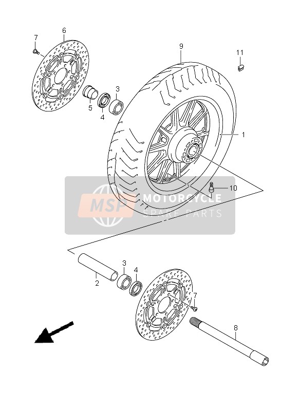 Suzuki C1800R (VLR1800) 2009 Front Wheel for a 2009 Suzuki C1800R (VLR1800)