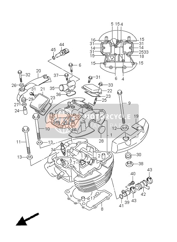 Suzuki VZ800(Z) INTRUDER 2009 Front Cylinder Head for a 2009 Suzuki VZ800(Z) INTRUDER