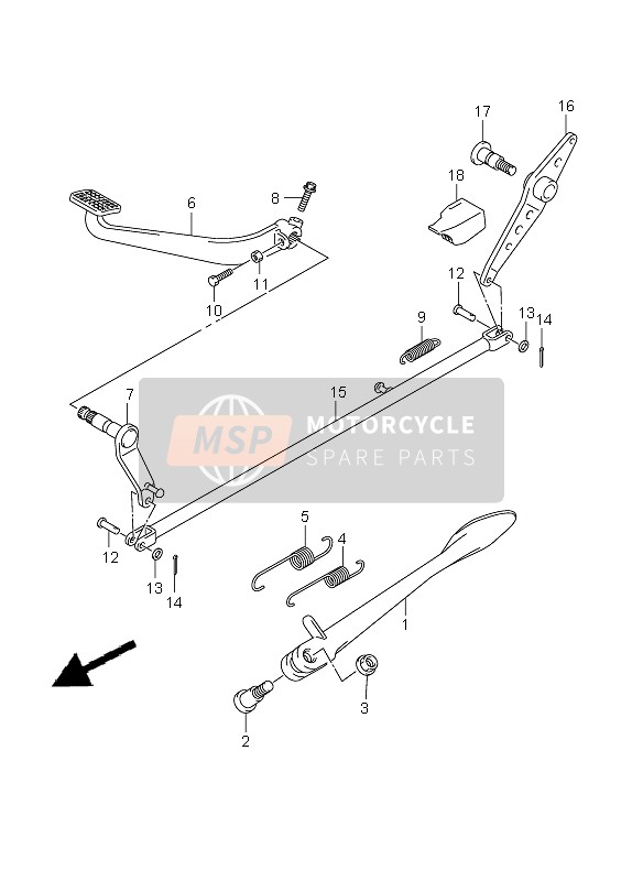 Suzuki VZ800(Z) INTRUDER 2009 Supporter & Frein arriere pour un 2009 Suzuki VZ800(Z) INTRUDER