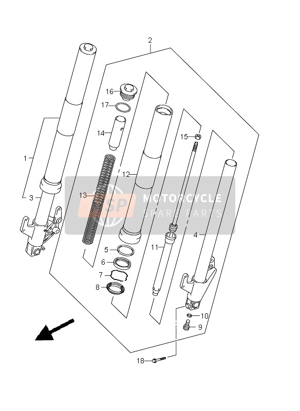 Suzuki VZ800(Z) INTRUDER 2009 Front Damper for a 2009 Suzuki VZ800(Z) INTRUDER