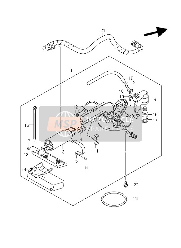 Suzuki VZR1800R(N)(Z)(R2) (M1800) INTRUDER 2009 Benzine pomp voor een 2009 Suzuki VZR1800R(N)(Z)(R2) (M1800) INTRUDER