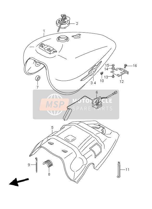 Suzuki VZR1800R(N)(Z)(R2) (M1800) INTRUDER 2009 TANK (VZR1800-UF-N-NUF) für ein 2009 Suzuki VZR1800R(N)(Z)(R2) (M1800) INTRUDER