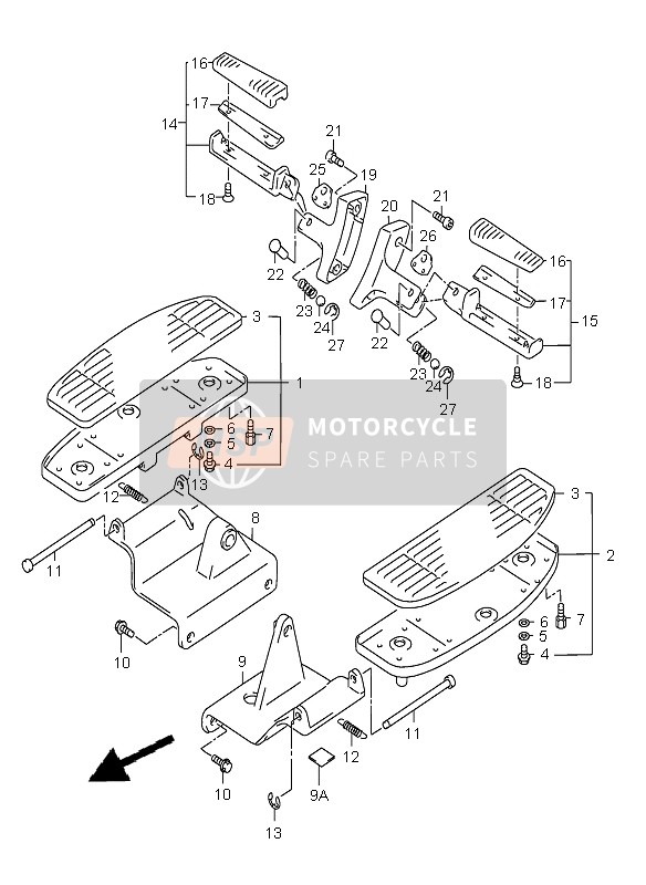 Suzuki C1500 (VL1500) 2009 Footrest for a 2009 Suzuki C1500 (VL1500)