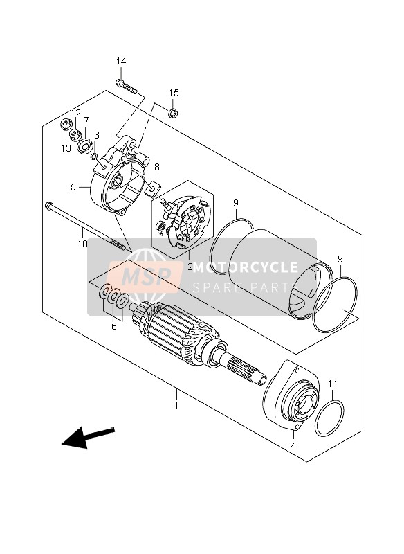 Suzuki DL1000 V-STROM 2010 Startend Motor voor een 2010 Suzuki DL1000 V-STROM