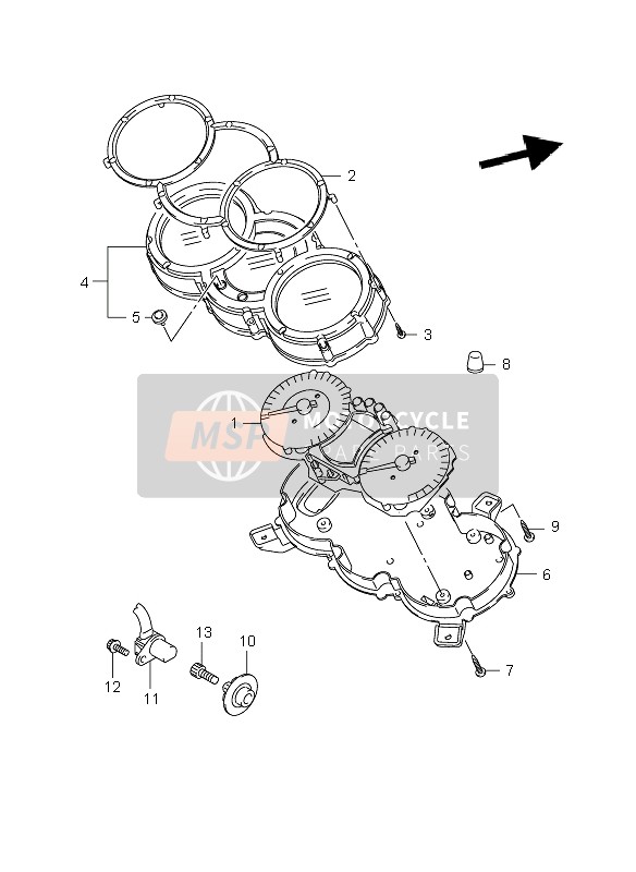 Suzuki DL1000 V-STROM 2010 Velocímetro para un 2010 Suzuki DL1000 V-STROM