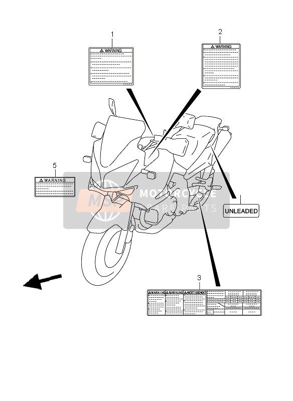 Suzuki DL1000 V-STROM 2010 Label for a 2010 Suzuki DL1000 V-STROM