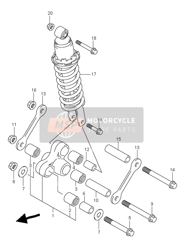 Suzuki SV650(N)(S) 1999 Rear Cushion Level for a 1999 Suzuki SV650(N)(S)