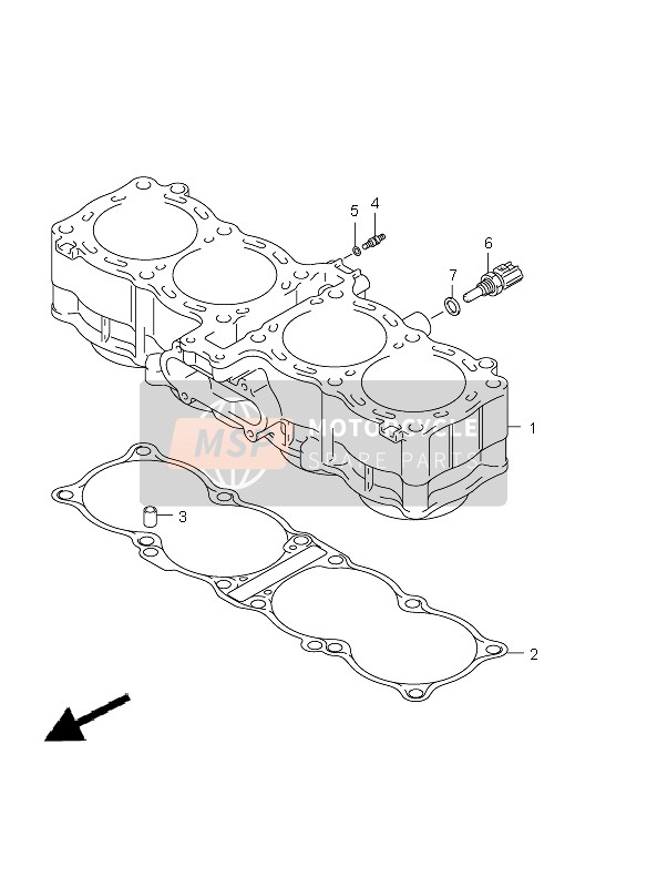 Suzuki GSF650(N)(S)(NA)(SA) BANDIT 2010 Cilindro per un 2010 Suzuki GSF650(N)(S)(NA)(SA) BANDIT