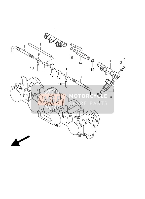 Suzuki GSF650(N)(S)(NA)(SA) BANDIT 2010 Tuyau de corps de papillon & Mixte pour un 2010 Suzuki GSF650(N)(S)(NA)(SA) BANDIT