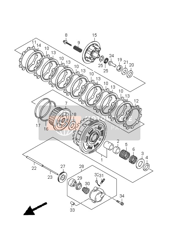 Suzuki GSF650(N)(S)(NA)(SA) BANDIT 2010 Embrayage pour un 2010 Suzuki GSF650(N)(S)(NA)(SA) BANDIT