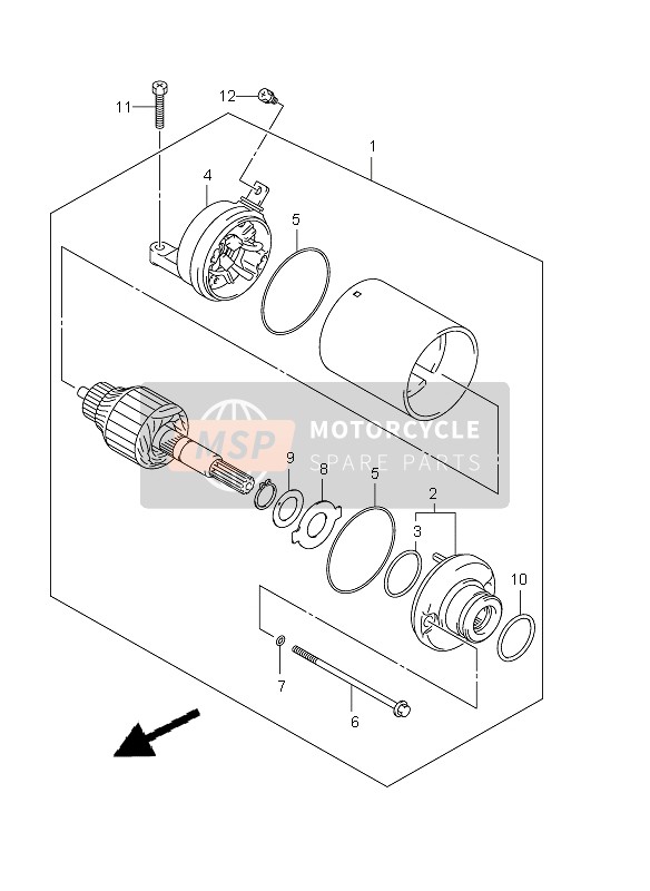 Suzuki GSF650(N)(S)(NA)(SA) BANDIT 2010 Starting Motor for a 2010 Suzuki GSF650(N)(S)(NA)(SA) BANDIT