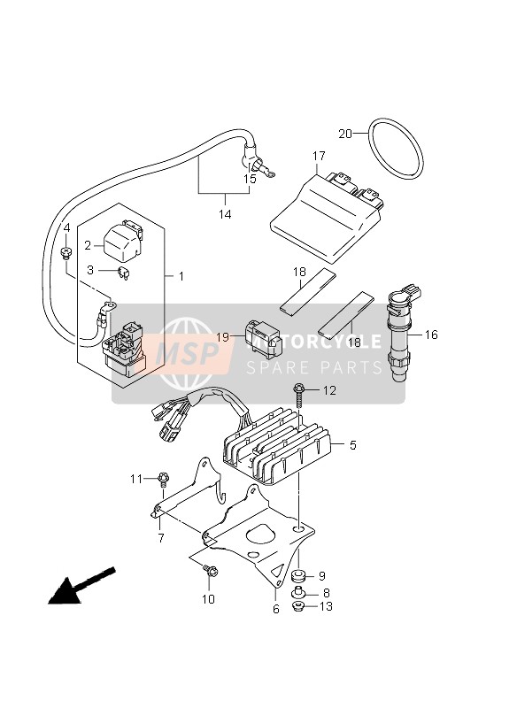 Suzuki GSF650(N)(S)(NA)(SA) BANDIT 2010 Electrical for a 2010 Suzuki GSF650(N)(S)(NA)(SA) BANDIT