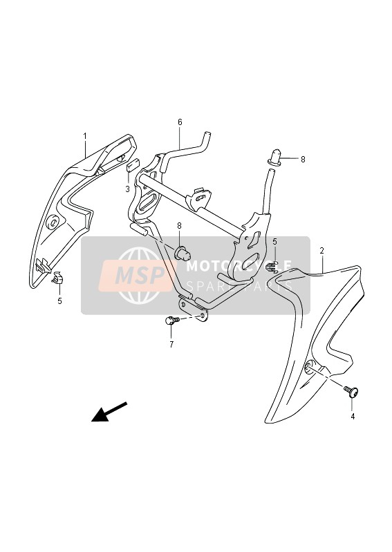 Suzuki GSF650(S)(A)(SA) BANDIT 2012 SCHEINWERFERABDECKUNG (GSF650U) für ein 2012 Suzuki GSF650(S)(A)(SA) BANDIT