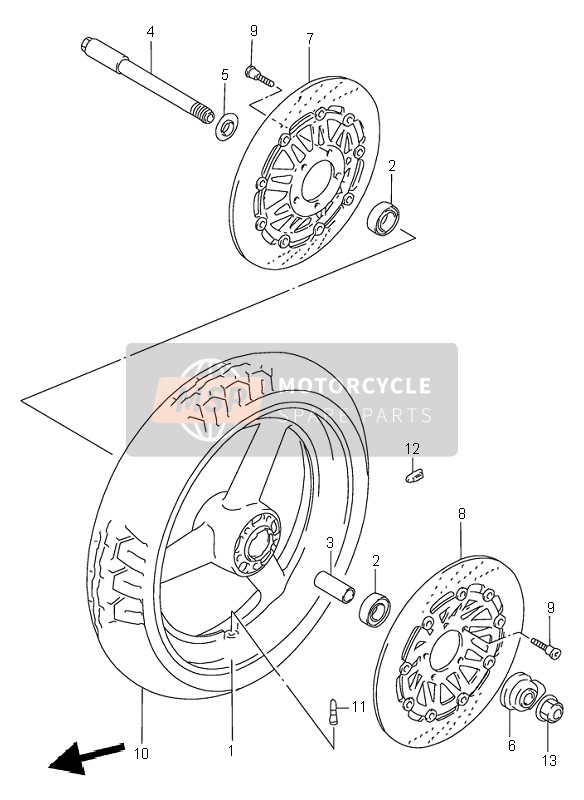 Suzuki RF900R 1996 VORDERRAD für ein 1996 Suzuki RF900R