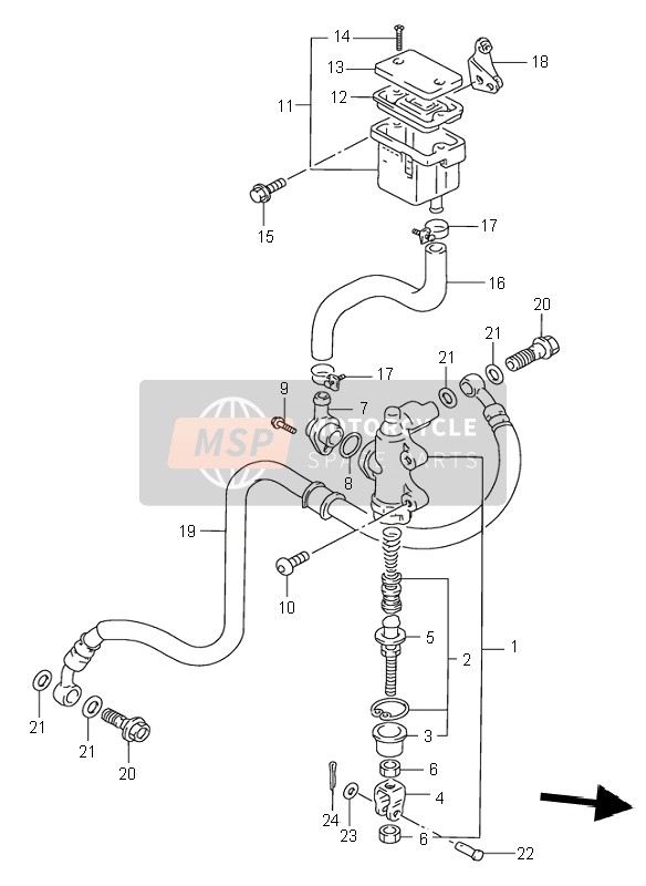 Suzuki RF900R 1996 HAUPTZYLINDER HINTEN für ein 1996 Suzuki RF900R