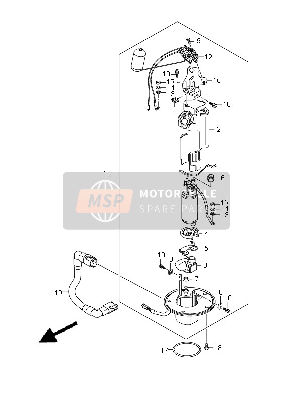 Suzuki GSX1300BK(A) B-KING 2010 Bomba de combustible para un 2010 Suzuki GSX1300BK(A) B-KING