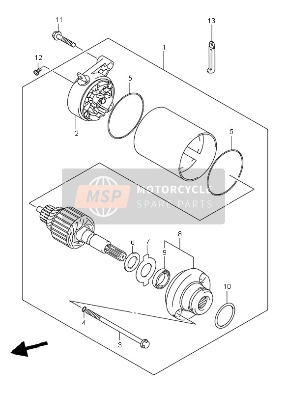 Suzuki VL250 INTRUDER 2000 Starting Motor for a 2000 Suzuki VL250 INTRUDER