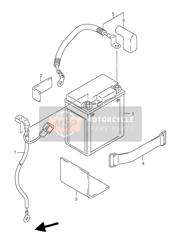 Suzuki VL250 INTRUDER 2000 Batterie pour un 2000 Suzuki VL250 INTRUDER