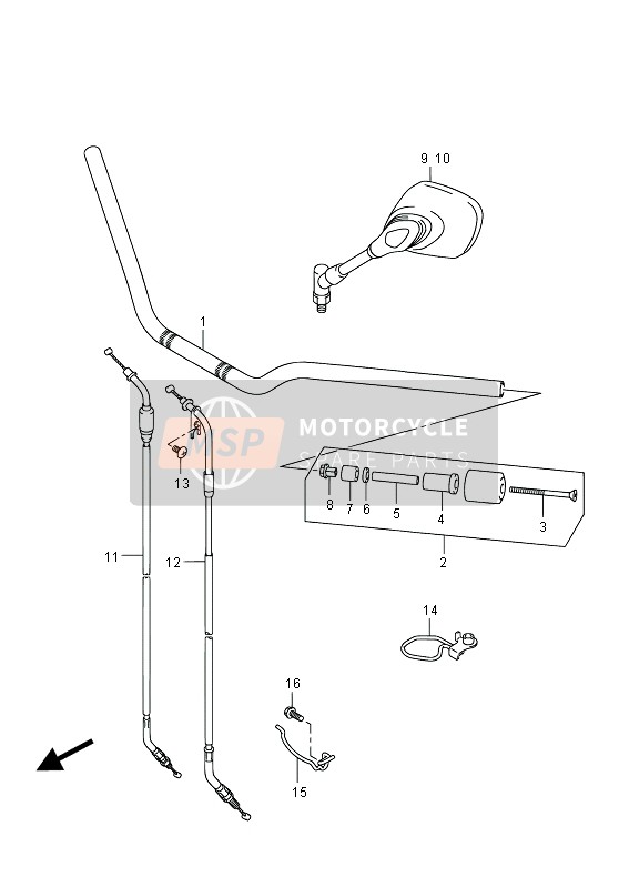 Suzuki GSF650(S)(A)(SA) BANDIT 2012 Handlebar (GSF650) for a 2012 Suzuki GSF650(S)(A)(SA) BANDIT