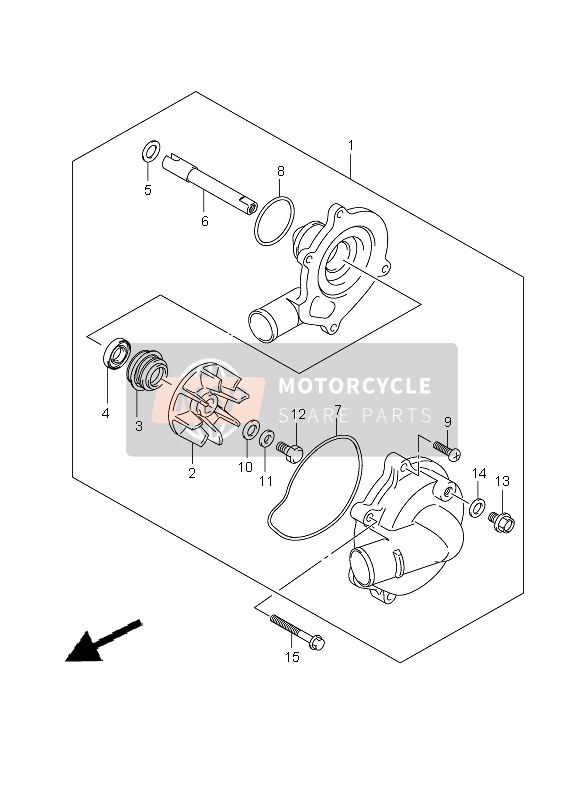 Suzuki GSX-R600 2010 Water Pump for a 2010 Suzuki GSX-R600