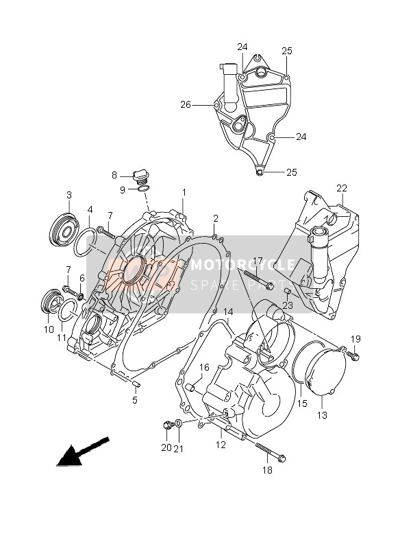 Suzuki GSX-R750 2010 Crankcase Cover for a 2010 Suzuki GSX-R750