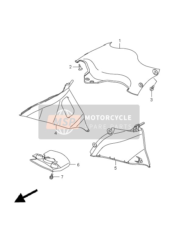 Suzuki GSX-R750 2010 IIInner Cover for a 2010 Suzuki GSX-R750