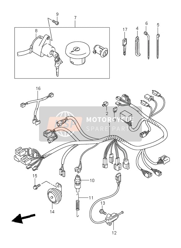 Suzuki VL250 INTRUDER 2000 Wiring Harness for a 2000 Suzuki VL250 INTRUDER