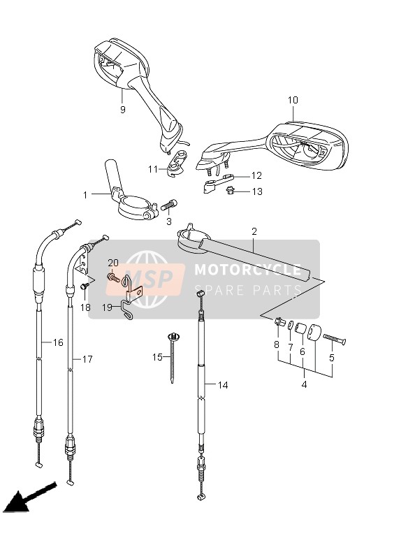 Suzuki GSX-R1000Z 2010 Guidon pour un 2010 Suzuki GSX-R1000Z