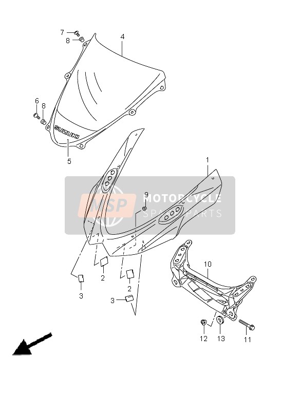 Suzuki GSX-R1000Z 2010 Cowling Body for a 2010 Suzuki GSX-R1000Z