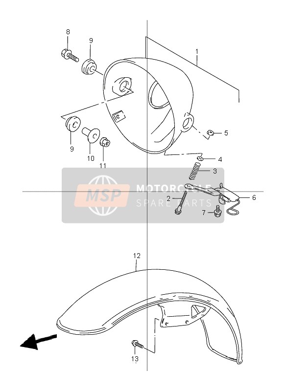 Suzuki TU125XT VOLTY 1999 Headlamp Housing for a 1999 Suzuki TU125XT VOLTY